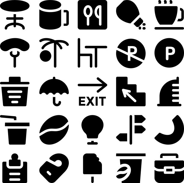 酒店和餐厅图标图片下载