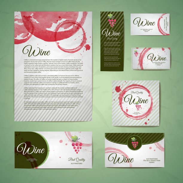 葡萄或葡萄酒概念设计图片下载