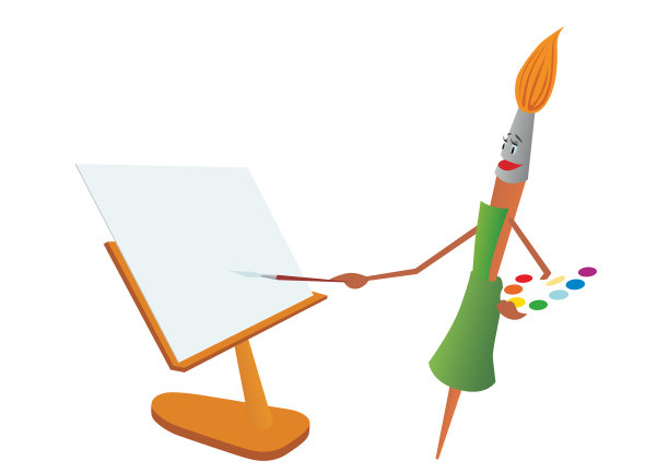 白色背景下的不规则手持画笔图片下载