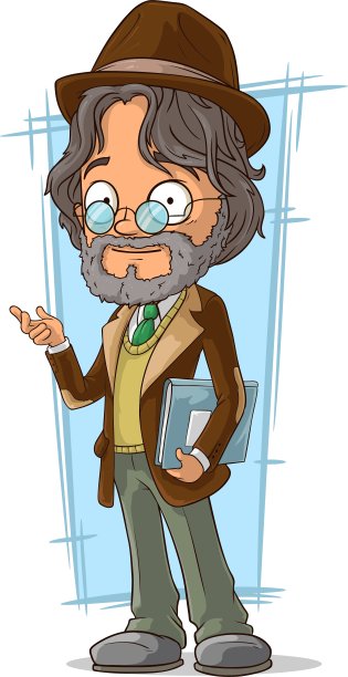 卡通聪明的老师戴着帽子图片下载