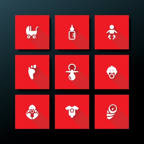 扁平宝贝图标集图片下载