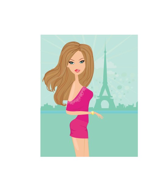 美丽的女人在巴黎购物-卡图片下载