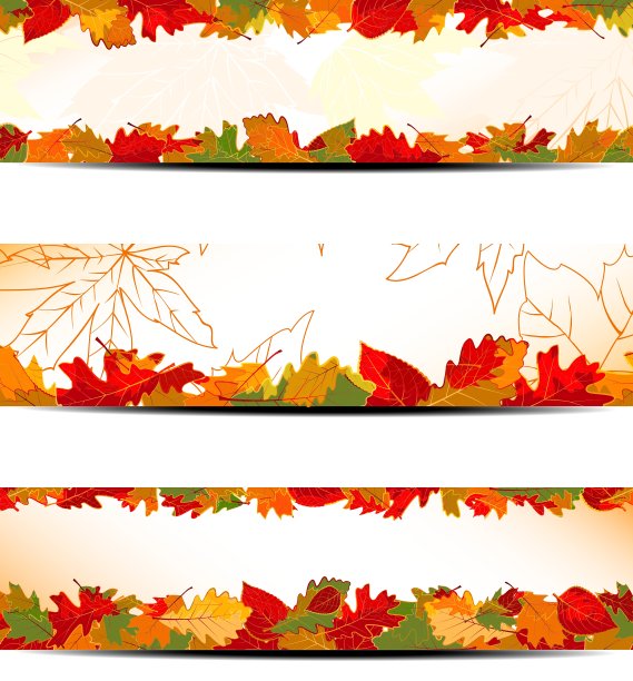 系列秋叶彩旗图片下载