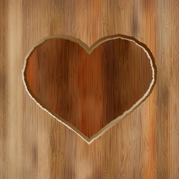 雕刻在EPS8木板上的垃圾摇滚心图片下载