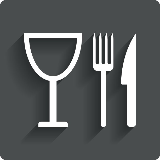 吃标志图标刀叉和葡萄酒杯图片下载
