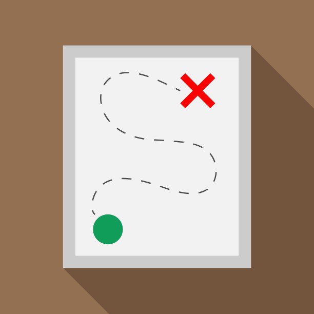 路线图标在平面风格图片下载