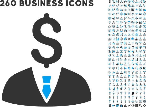 商人图标与平面设置图片下载