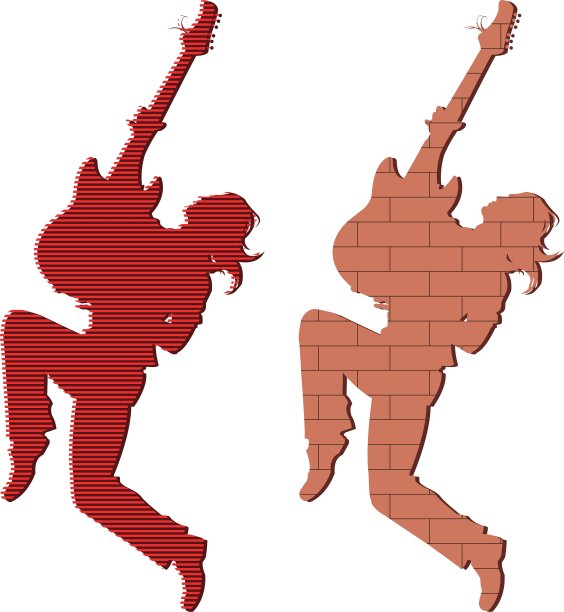 吉他手轮廓图片下载