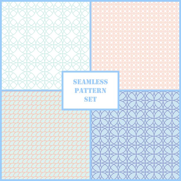 粉彩复古不同的无缝图案图片下载