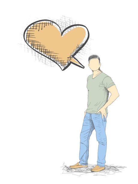 斯科赫的年轻人与一个空洞的讲话泡沫图片下载