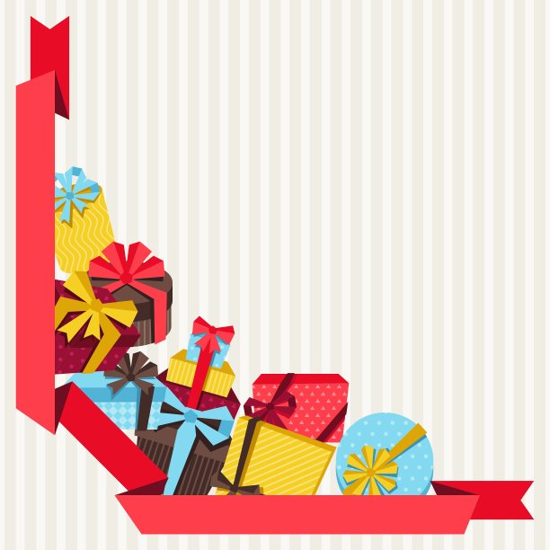 庆祝背景或卡片与彩色礼物图片下载