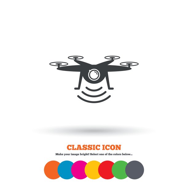 无人机图标Quadrocopter与行动摄像机图片下载