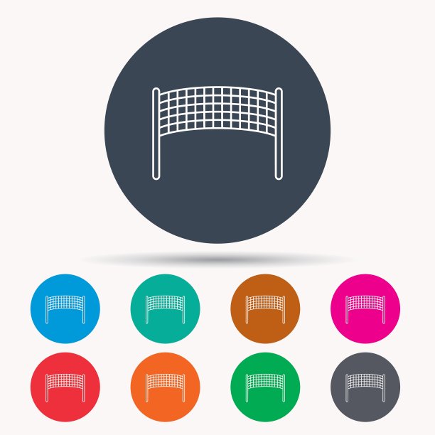 排球网图标沙滩运动游戏标志图片下载