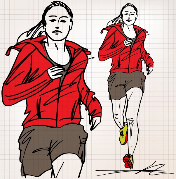女运动员草图图片下载
