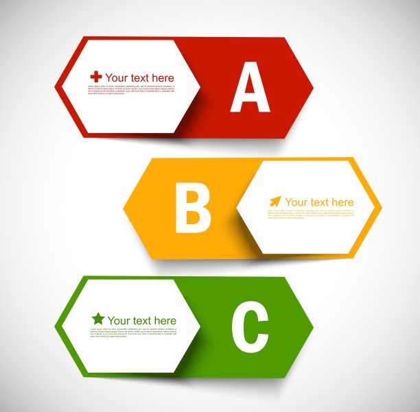 一组带有字母的横幅图片下载