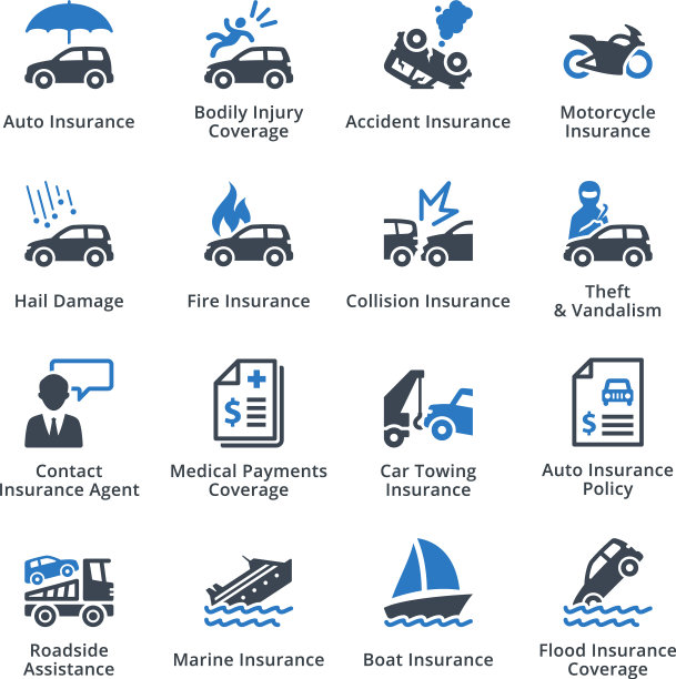 车辆保险-蓝色系列图片下载