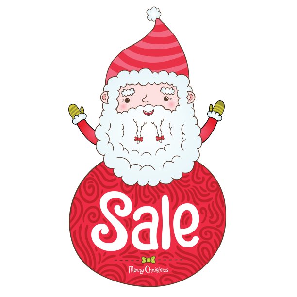 圣诞老人和圣诞特卖徽章图片下载