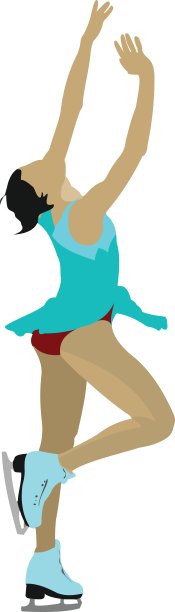 滑冰运动员剪影图片下载