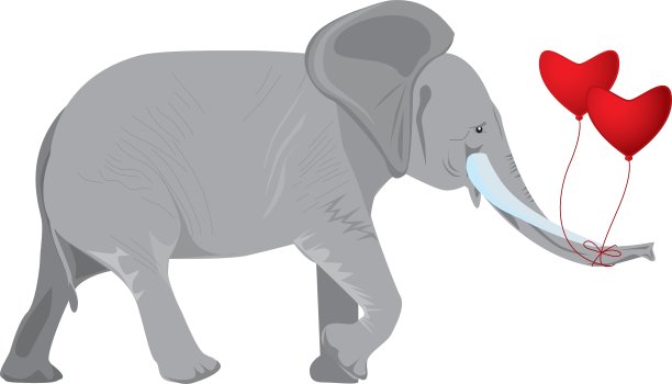 大象和气球图片下载