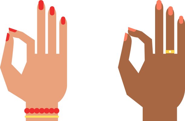 手的轮廓显示符号好的图片下载