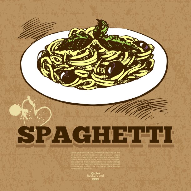 手绘复古快餐背景图片下载