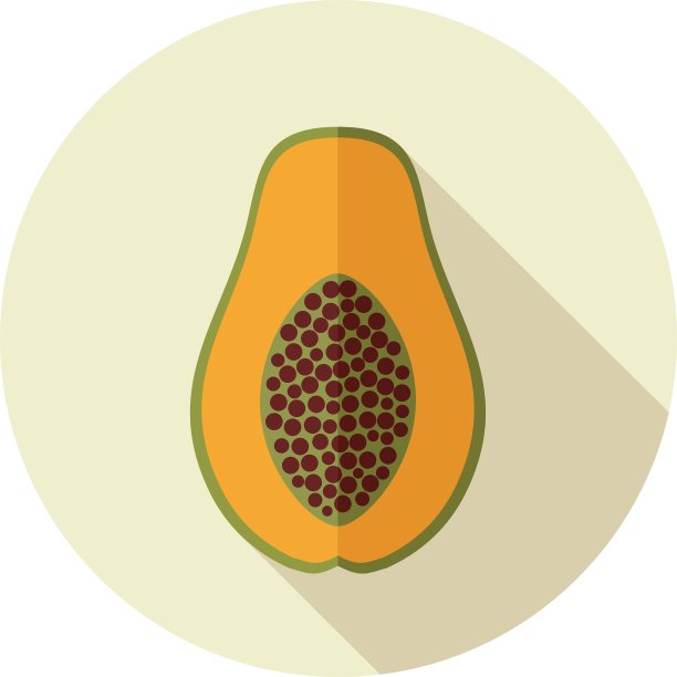 木瓜是扁平的热带水果图片下载