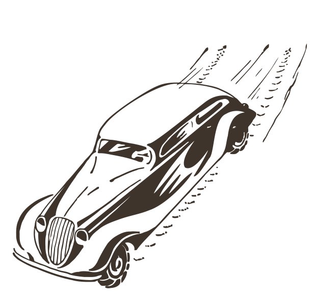 一辆旧汽车高速行驶图片下载