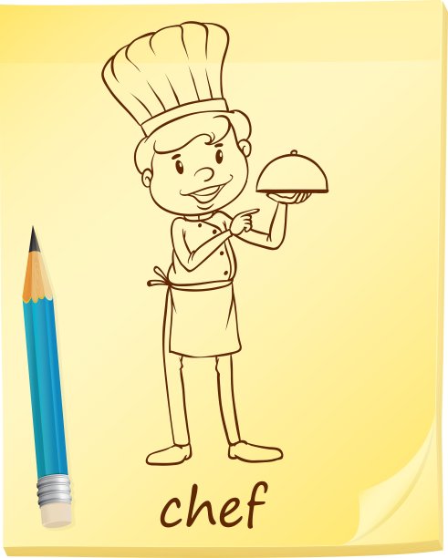 一个简单的厨师素描图片下载