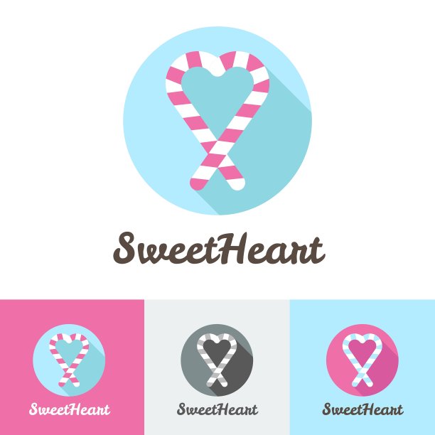 现代平面糖果店或咖啡馆的标志图片下载