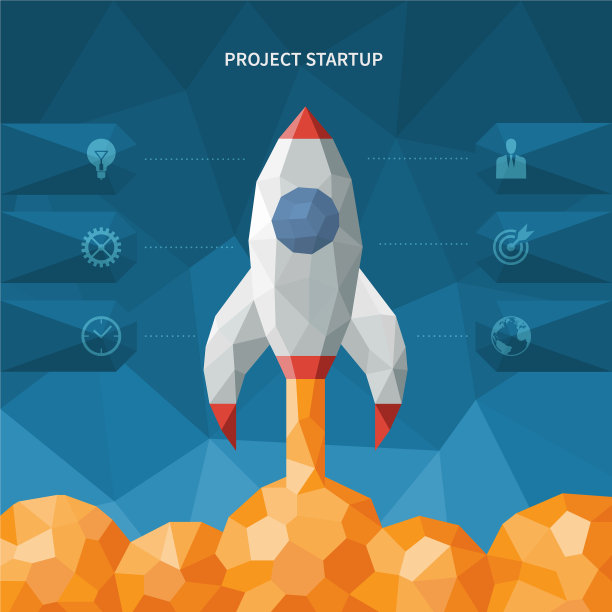 现代多边形风格的启动概念图片下载