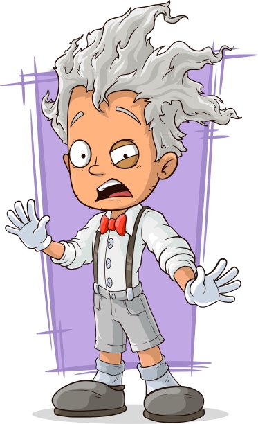 带着红色领结的卡通古怪疯狂科学家图片下载