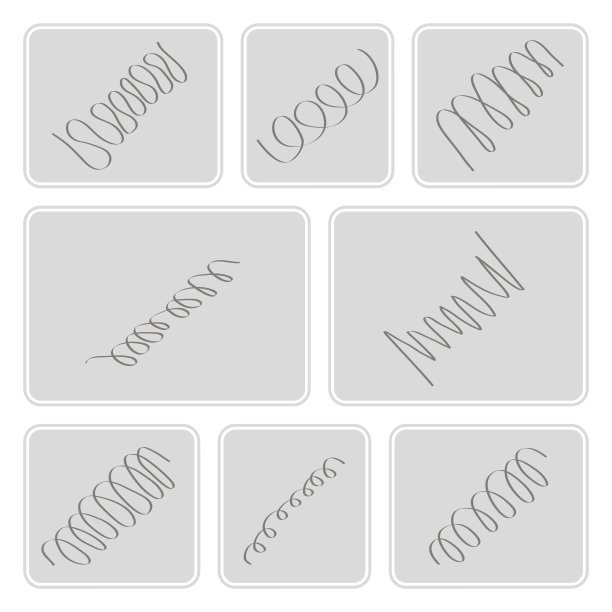 一组带有Springs的单色图标图片下载