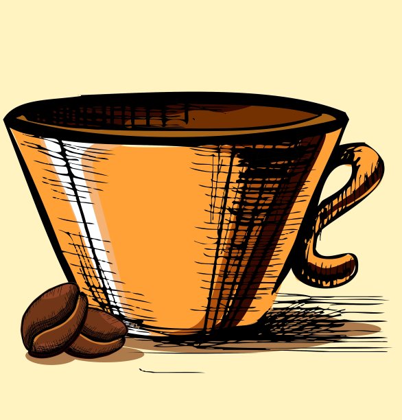 一杯加两颗咖啡豆图片下载