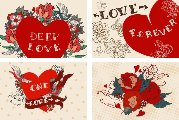 为情人节收集鲜花卡片图片下载