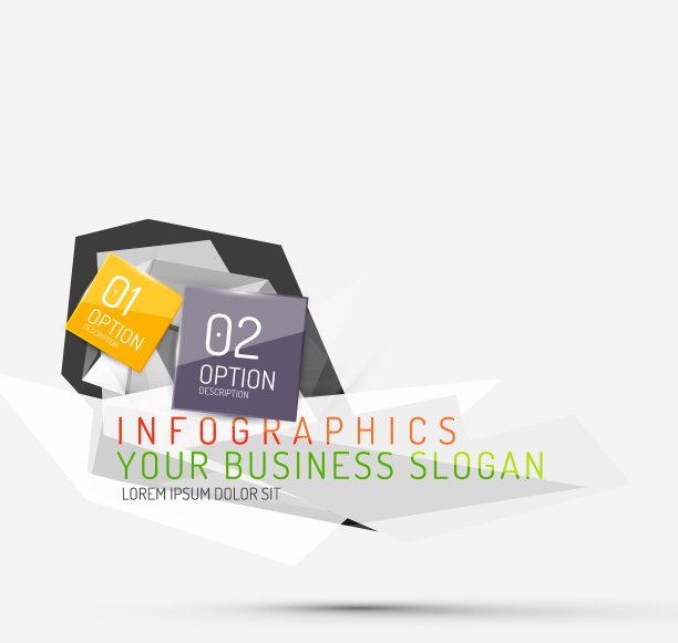 现代多边形折纸信息图图片下载