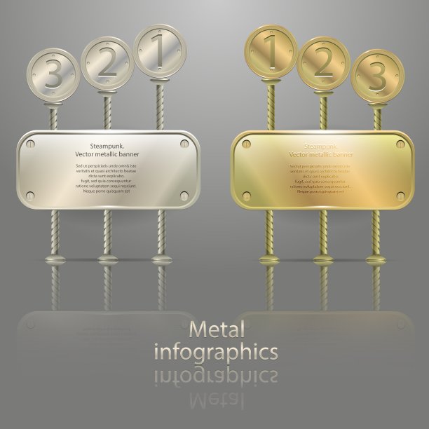 金属风格的信息图图片下载