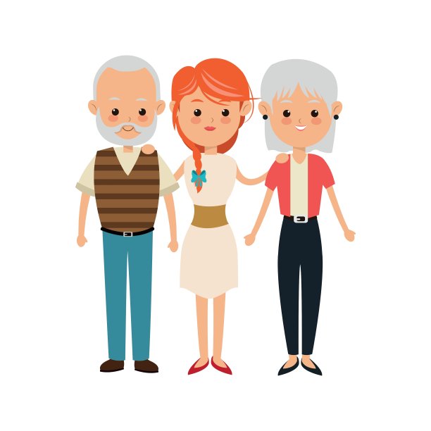 祖父母和dougther图标家庭设计图片下载
