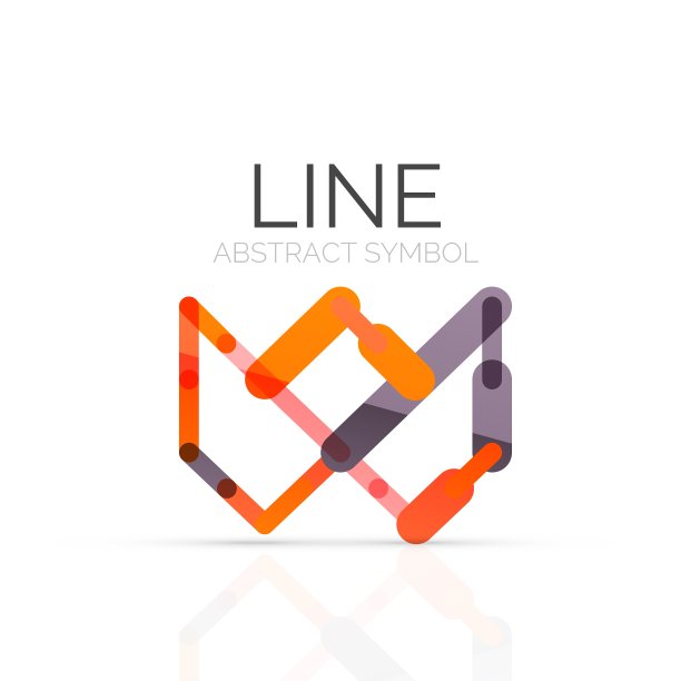 线性抽象标志连接多色图片下载