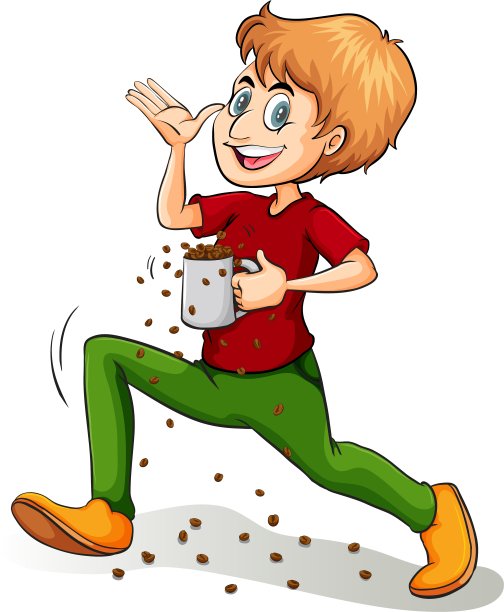 一个拿着杯子的男孩图片下载