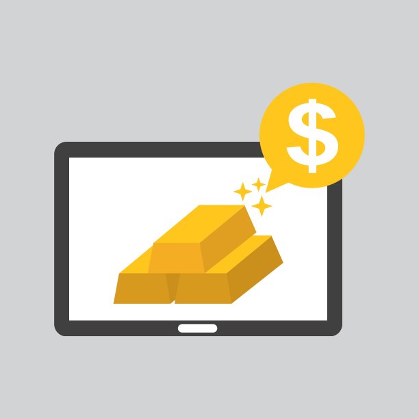 笔记本电脑上的黄金图标图片下载