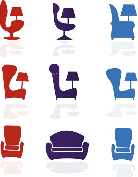 一套扶手椅、椅子家具图片下载