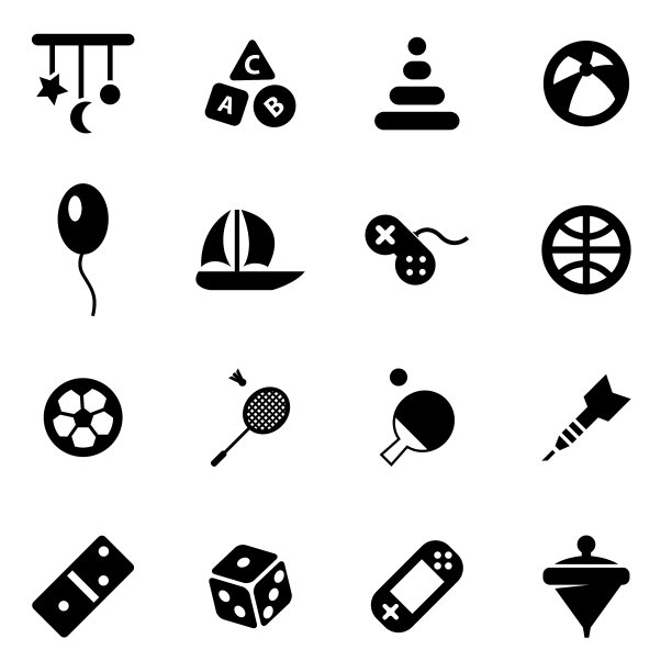 黑色玩具图标集图片下载