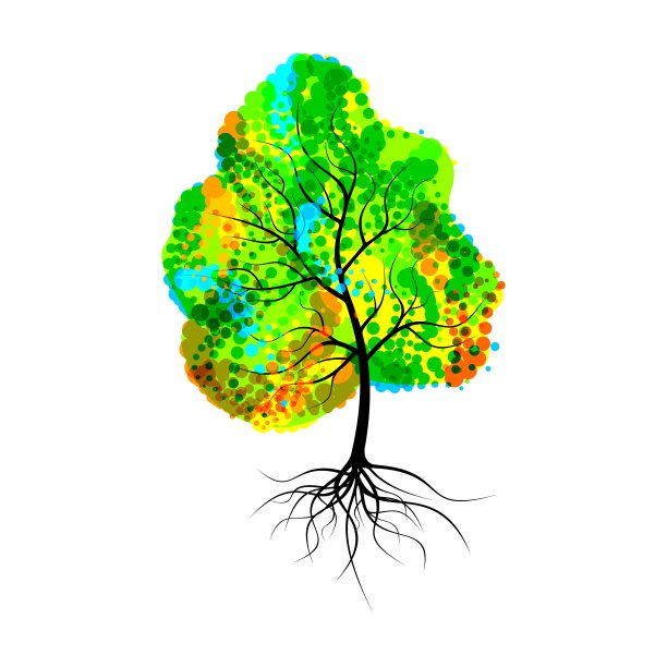 彩色的树图片下载