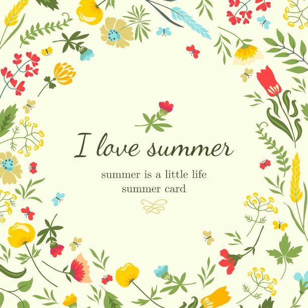 可爱的花卉背景与鲜花和香草图片下载