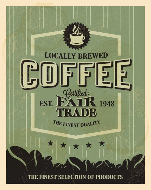 复古复古的咖啡背景与排版图片下载