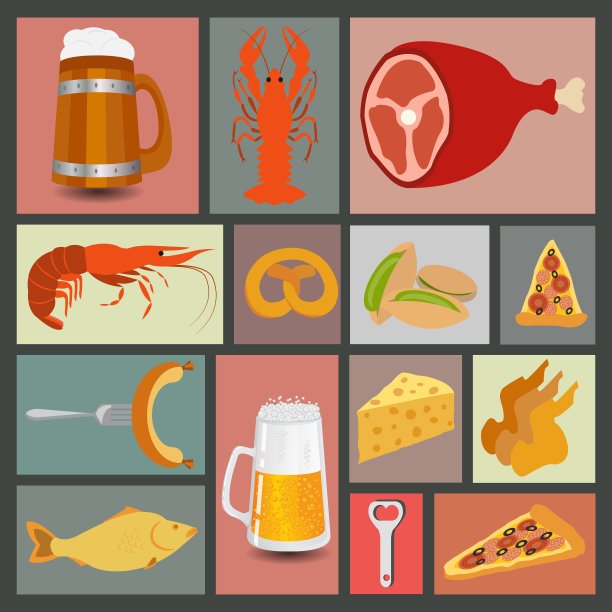 啤酒零食设置图标创建您的图片下载