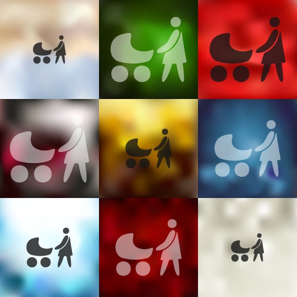 模糊背景上的家庭图标图片下载