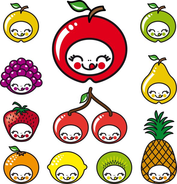 快乐的水果的脸图片下载