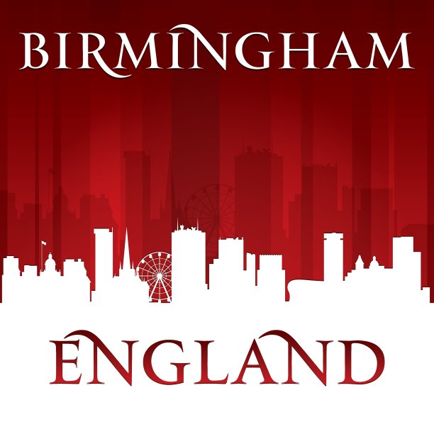 英国伯明翰城市天际线轮廓图片下载