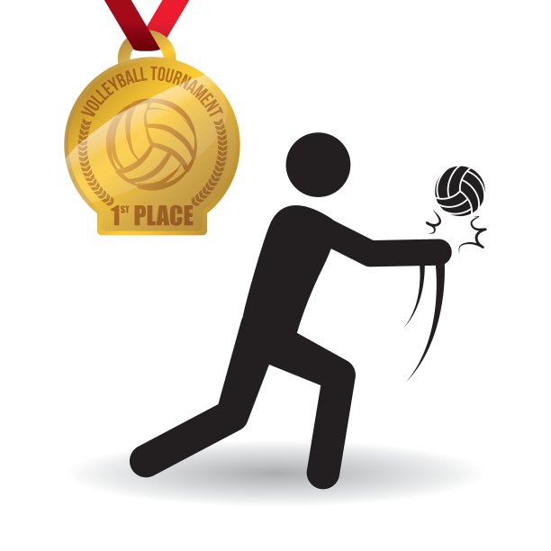 排球设计运动图标孤立图片下载
